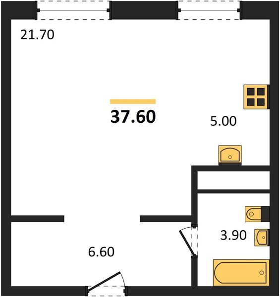 Фото №1: Студия 37 м² - Яблоновский, мкр. жилой комплекс Грин Эпл