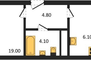 Фото №1: 1-комнатная квартира 46 м² - Яблоновский, мкр. жилой комплекс Грин Эпл, 