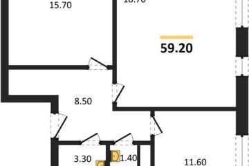 Фото №1: 2-комнатная квартира 59 м² - Яблоновский, мкр. жилой комплекс Грин Эпл, 