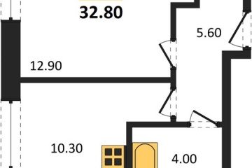 Фото №1: 1-комнатная квартира 32 м² - Яблоновский, мкр. жилой комплекс Грин Эпл, 