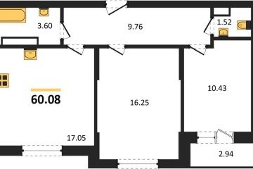 Фото №1: 2-комнатная квартира 60 м² - Краснодар, мкр. Карасунский внутригородской округ, 
