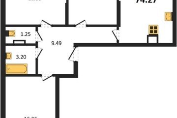 Фото №1: 3-комнатная квартира 74 м² - Краснодар, мкр. Карасунский внутригородской округ, 