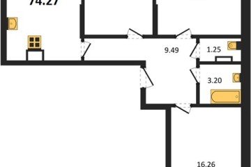 Фото №1: 3-комнатная квартира 74 м² - Краснодар, мкр. Карасунский внутригородской округ, 
