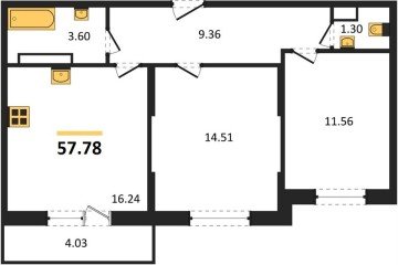 Фото №1: 2-комнатная квартира 57 м² - Краснодар, мкр. жилой комплекс Смородина, 