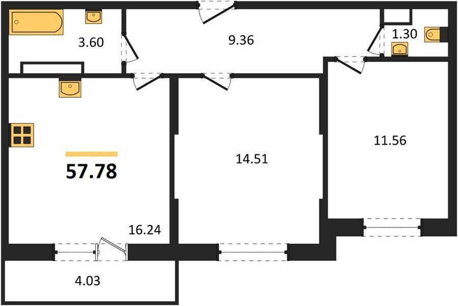 Фото №1: 2-комнатная квартира 57 м² - Краснодар, Карасунский внутригородской округ, мкр. жилой комплекс Смородина
