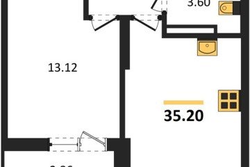Фото №1: 1-комнатная квартира 35 м² - Краснодар, мкр. жилой комплекс Смородина, 