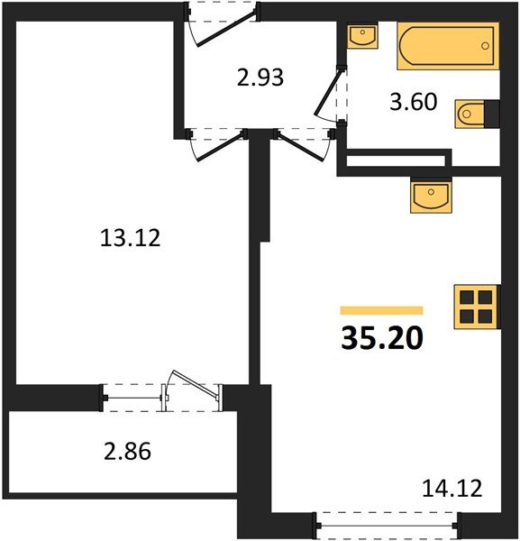 Фото №1: 1-комнатная квартира 35 м² - Краснодар, Карасунский внутригородской округ, мкр. жилой комплекс Смородина