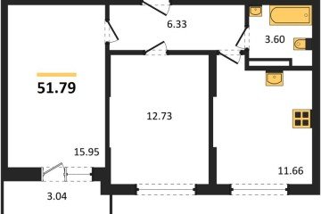 Фото №1: 2-комнатная квартира 51 м² - Краснодар, мкр. жилой комплекс Смородина, 