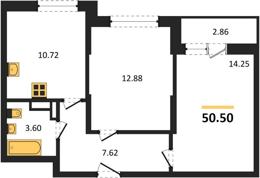 Фото №1: 2-комнатная квартира 50 м² - Краснодар, Карасунский внутригородской округ, мкр. жилой комплекс Смородина