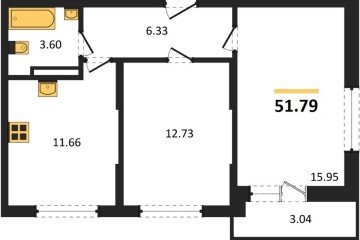 Фото №1: 2-комнатная квартира 51 м² - Краснодар, мкр. жилой комплекс Смородина, 