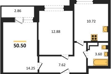 Фото №1: 2-комнатная квартира 50 м² - Краснодар, мкр. жилой комплекс Смородина, 