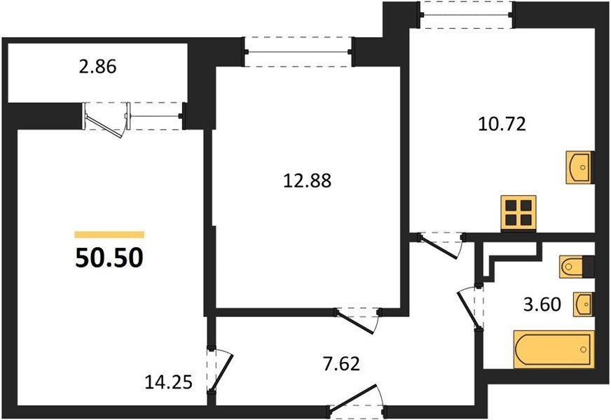 Фото №1: 2-комнатная квартира 50 м² - Краснодар, жилой комплекс Смородина