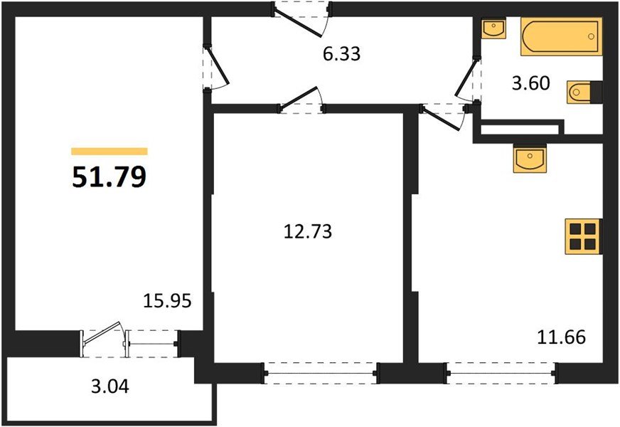 Фото №1: 2-комнатная квартира 51 м² - Краснодар, жилой комплекс Смородина, 