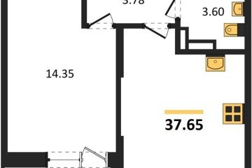 Фото №1: 1-комнатная квартира 37 м² - Краснодар, мкр. жилой комплекс Смородина, 