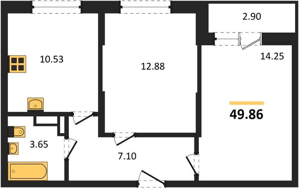 Фото №1: 2-комнатная квартира 49 м² - Краснодар, жилой комплекс Смородина, 
