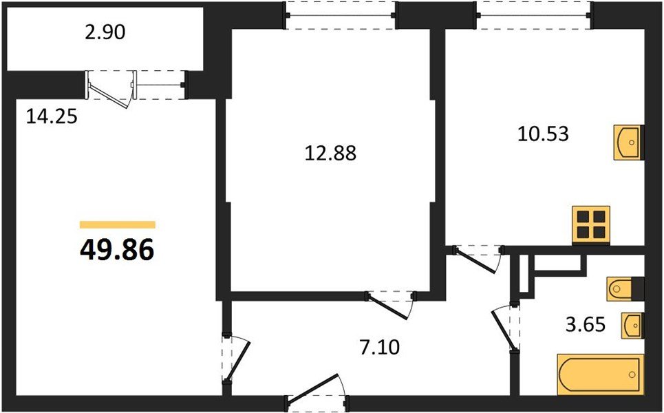 Фото №1: 2-комнатная квартира 49 м² - Краснодар, жилой комплекс Смородина, 