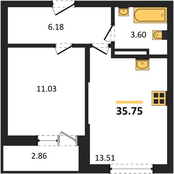 Фото №1: 1-комнатная квартира 35 м² - Краснодар, Карасунский внутригородской округ, мкр. жилой комплекс Смородина