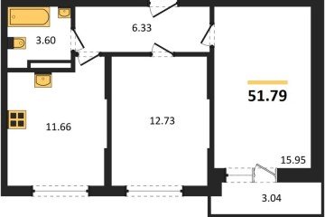 Фото №1: 2-комнатная квартира 51 м² - Краснодар, мкр. жилой комплекс Смородина, 