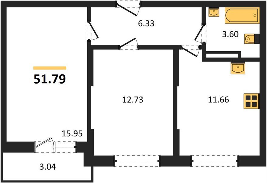 Фото №1: 2-комнатная квартира 51 м² - Краснодар, Карасунский внутригородской округ, мкр. жилой комплекс Смородина