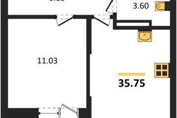 Фото №1: 1-комнатная квартира 35 м² - Краснодар, мкр. жилой комплекс Смородина, 