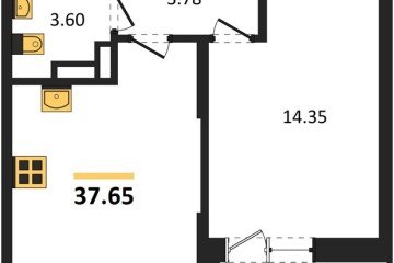 Фото №1: 1-комнатная квартира 37 м² - Краснодар, мкр. жилой комплекс Смородина, 