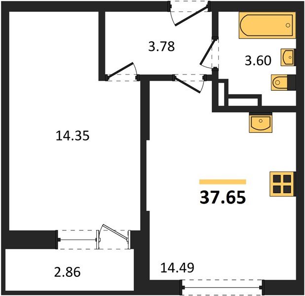 Фото №1: 1-комнатная квартира 37 м² - Краснодар, Карасунский внутригородской округ, мкр. жилой комплекс Смородина