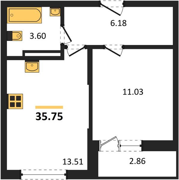 Фото №1: 1-комнатная квартира 35 м² - Краснодар, жилой комплекс Смородина, 
