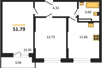 Фото №1: 2-комнатная квартира 51 м² - Краснодар, мкр. жилой комплекс Смородина, 