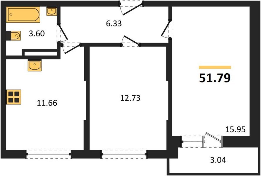 Фото №1: 2-комнатная квартира 51 м² - Краснодар, Карасунский внутригородской округ, мкр. жилой комплекс Смородина