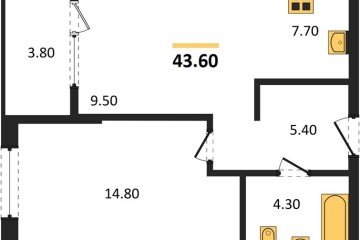 Фото №1: 1-комнатная квартира 43 м² - Краснодар, мкр. Карасунский внутригородской округ, ул. Виктора Казанцева