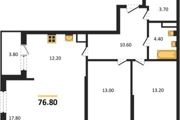 Фото №1: 2-комнатная квартира 76 м² - Краснодар, мкр. Карасунский внутригородской округ, ул. Виктора Казанцева
