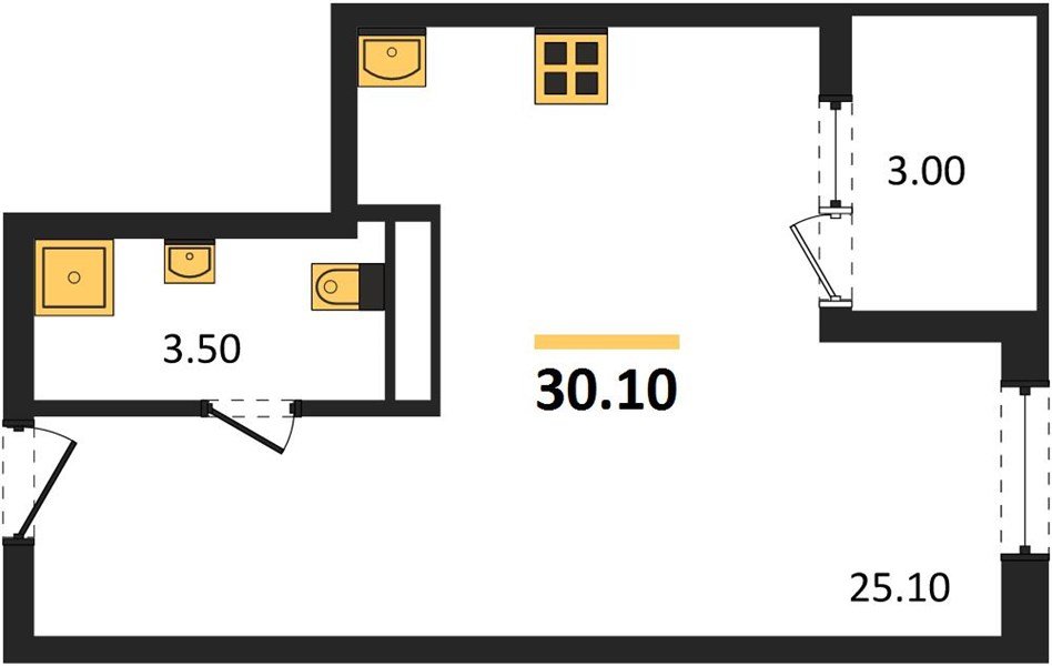 Фото №1: Студия 30 м² - Краснодар, мкр. Карасунский внутригородской округ, ул. Виктора Казанцева