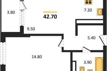 Фото №1: 1-комнатная квартира 42 м² - Краснодар, мкр. Карасунский внутригородской округ, ул. Виктора Казанцева