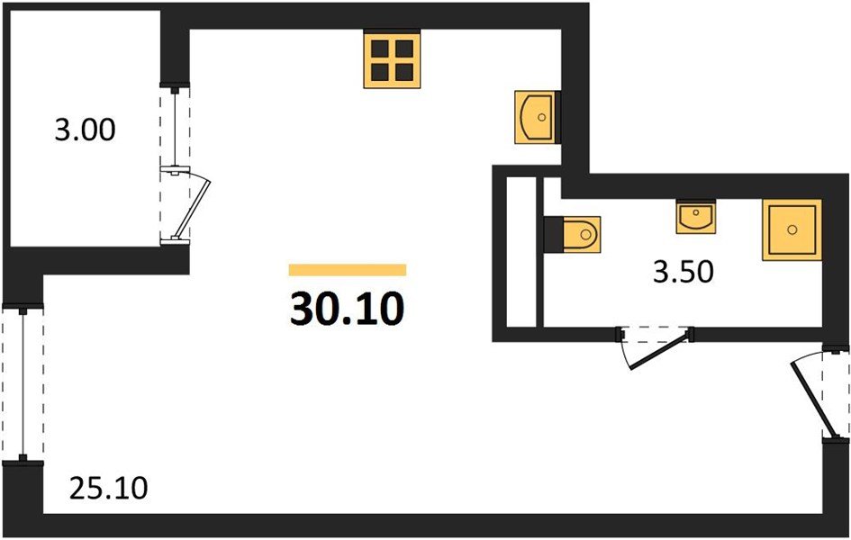 Фото №1: Студия 30 м² - Краснодар, мкр. Карасунский внутригородской округ, ул. Виктора Казанцева