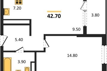Фото №1: 1-комнатная квартира 42 м² - Краснодар, мкр. Карасунский внутригородской округ, ул. Виктора Казанцева