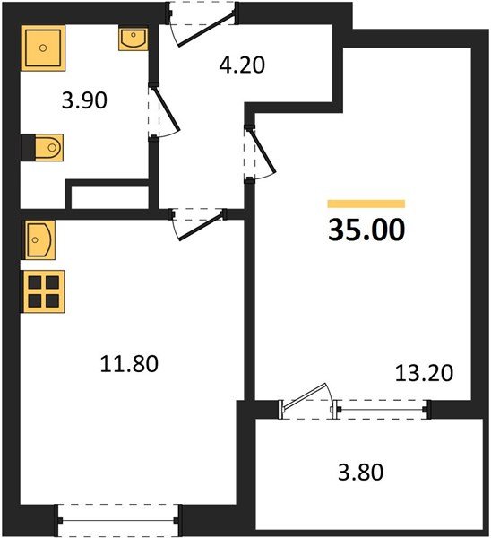 Фото №1: 1-комнатная квартира 35 м² - Краснодар, мкр. Карасунский внутригородской округ