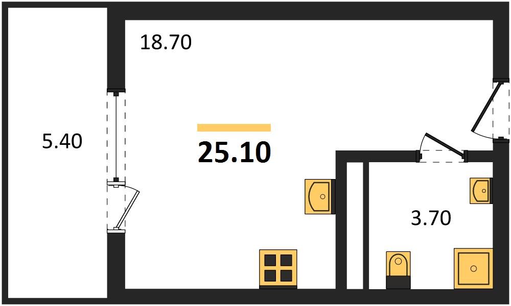 Фото №1: Студия 25 м² - Краснодар, мкр. Карасунский внутригородской округ
