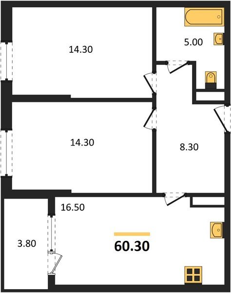 Фото №1: 2-комнатная квартира 60 м² - Краснодар, мкр. Карасунский внутригородской округ