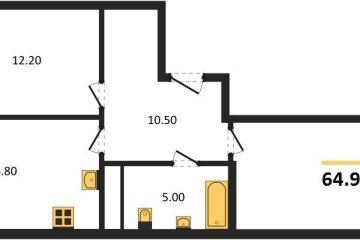 Фото №1: 2-комнатная квартира 64 м² - Краснодар, мкр. Карасунский внутригородской округ, 