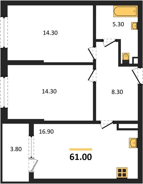 Фото №1: 2-комнатная квартира 61 м² - Краснодар, мкр. Карасунский внутригородской округ