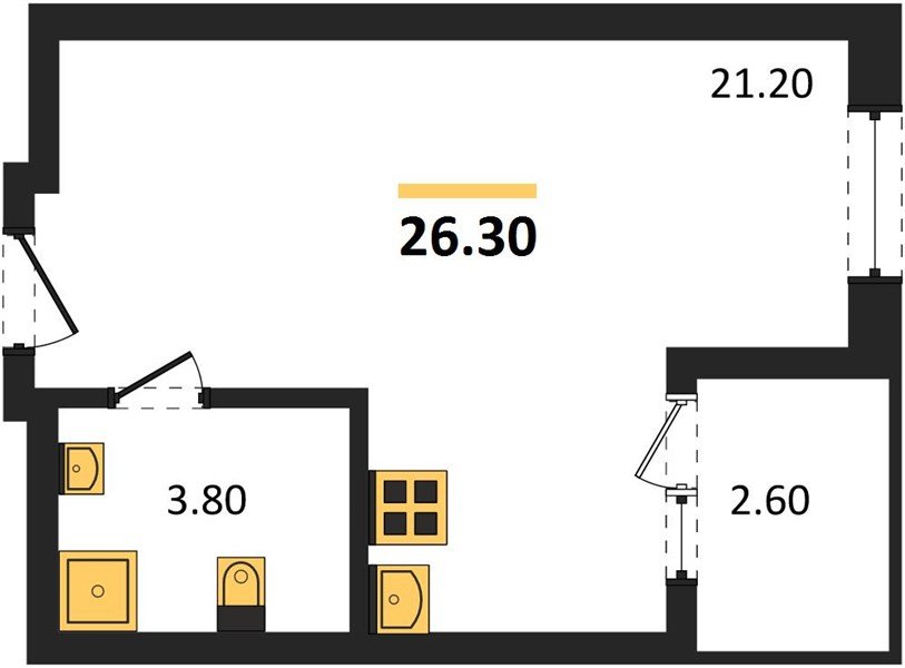 Фото №1: Студия 26 м² - Краснодар, мкр. Карасунский внутригородской округ