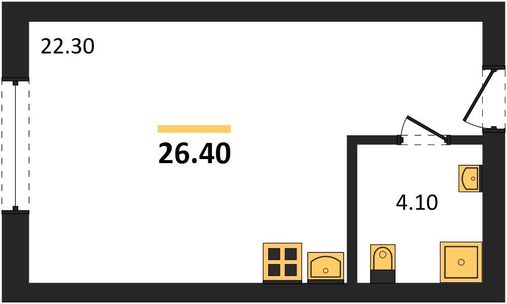 Фото №1: Студия 26 м² - Краснодар, мкр. Карасунский внутригородской округ