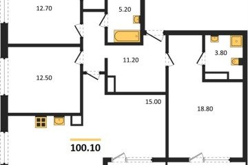 Фото №1: 3-комнатная квартира 104 м² - Краснодар, мкр. ЖК Первое Место, 