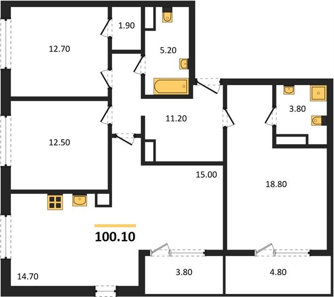 Фото №1: 3-комнатная квартира 104 м² - Краснодар, Карасунский внутригородской округ, мкр. ЖК Первое Место