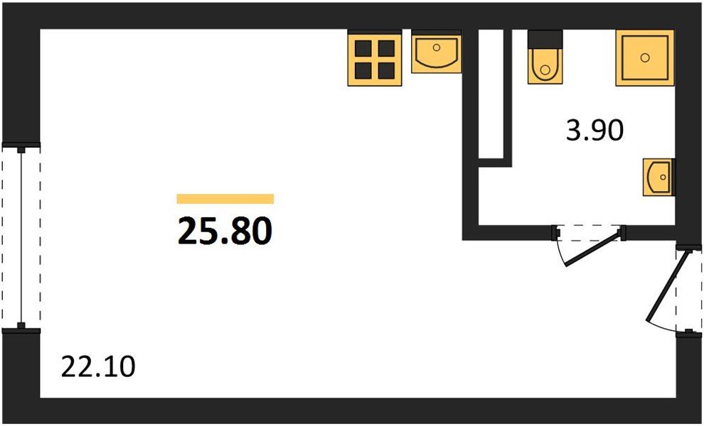 Фото №1: Студия 25 м² - Краснодар, мкр. Карасунский внутригородской округ