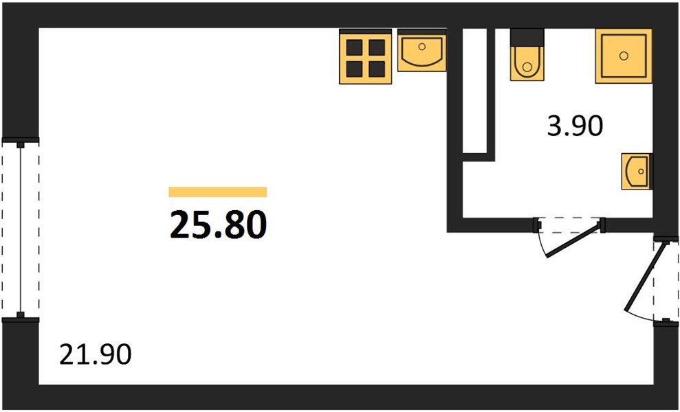Фото №1: Студия 25 м² - Краснодар, мкр. Карасунский внутригородской округ