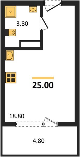 Фото №1: Студия 25 м² - Краснодар, мкр. Карасунский внутригородской округ