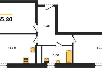 Фото №1: 2-комнатная квартира 67 м² - Краснодар, мкр. ЖК Первое Место, 