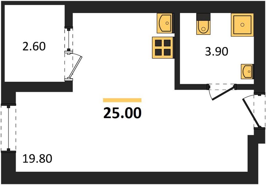 Фото №1: Студия 25 м² - Краснодар, мкр. Карасунский внутригородской округ