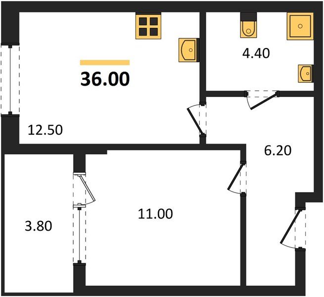 Фото №1: 1-комнатная квартира 36 м² - Краснодар, мкр. Карасунский внутригородской округ